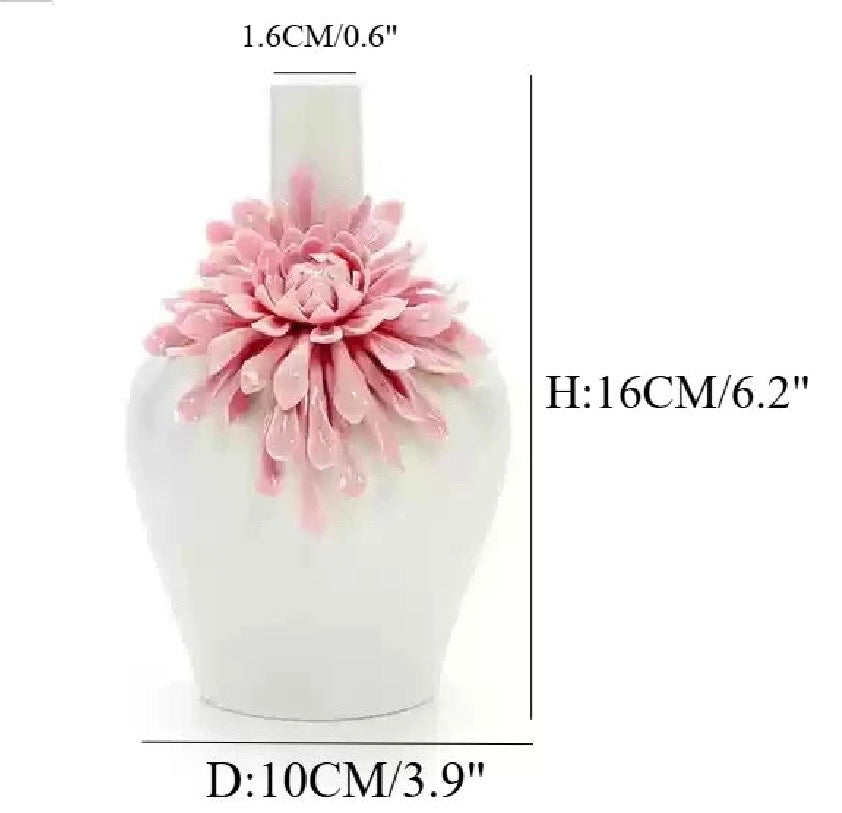 Vaso Rosa in Porcellana Bianca di Dehua – Vaso Decorativo Moderno Fatto a Mano con Intagli Floreali per Soggiorno