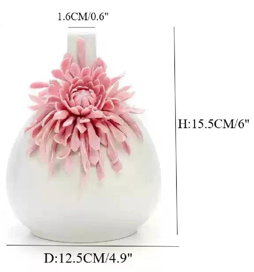 Vaso Rosa in Porcellana Bianca di Dehua – Vaso Decorativo Moderno Fatto a Mano con Intagli Floreali per Soggiorno
