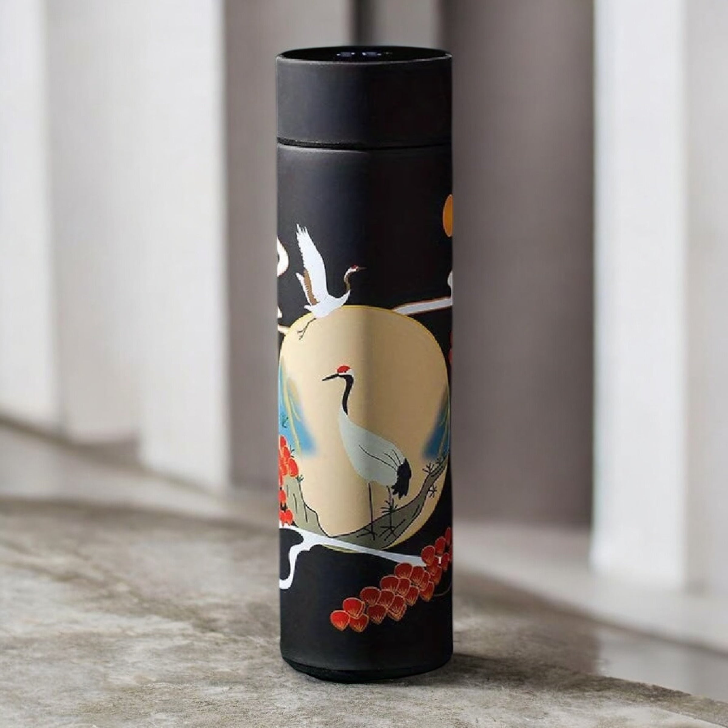 Borraccia termica in Acciaio inox stile cinese con Display Temperatura - Thermos Retrò isolante per bevande calde e fredde