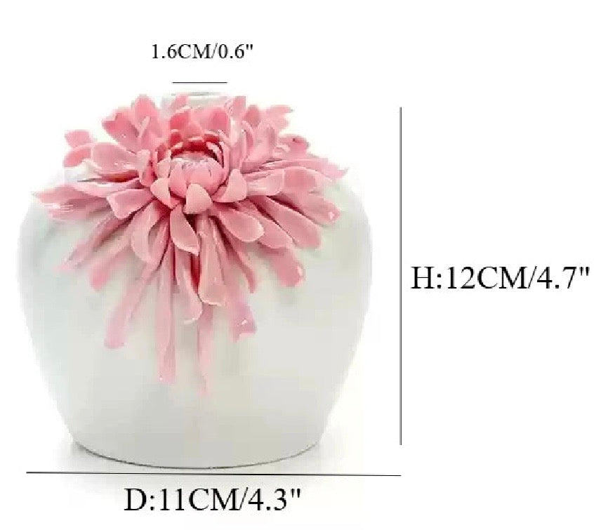 Vaso Rosa in Porcellana Bianca di Dehua – Vaso Decorativo Moderno Fatto a Mano con Intagli Floreali per Soggiorno