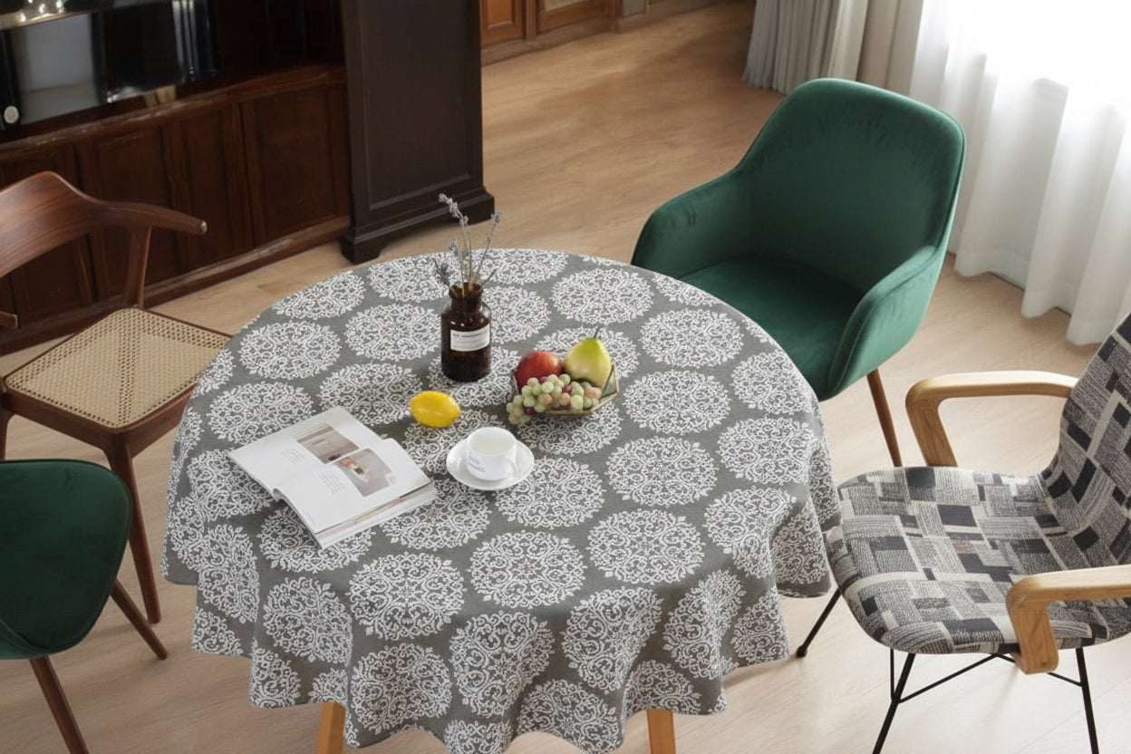 Tovaglia Rotonda Lavabile – Copritavolo Decorativo per Interni ed Esterni, Ideale per Feste, Picnic e Sala da Pranzo