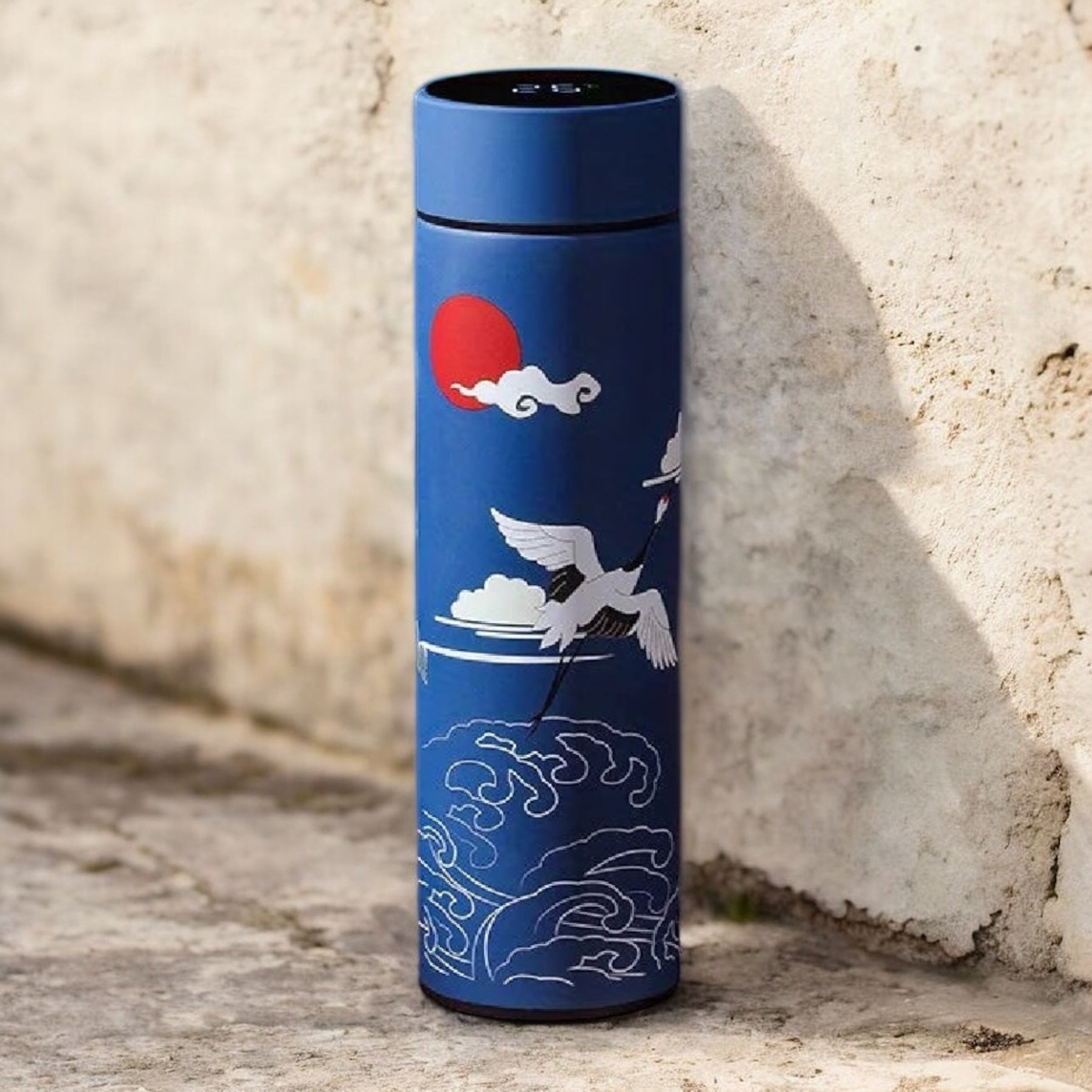 Borraccia termica in Acciaio inox stile cinese con Display Temperatura - Thermos Retrò isolante per bevande calde e fredde