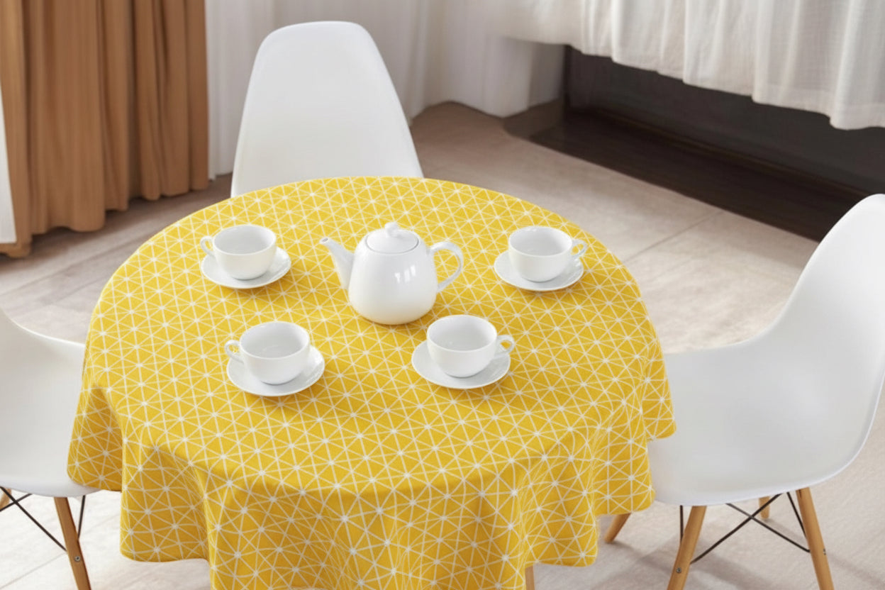 Tovaglia Rotonda Lavabile – Copritavolo Decorativo per Interni ed Esterni, Ideale per Feste, Picnic e Sala da Pranzo