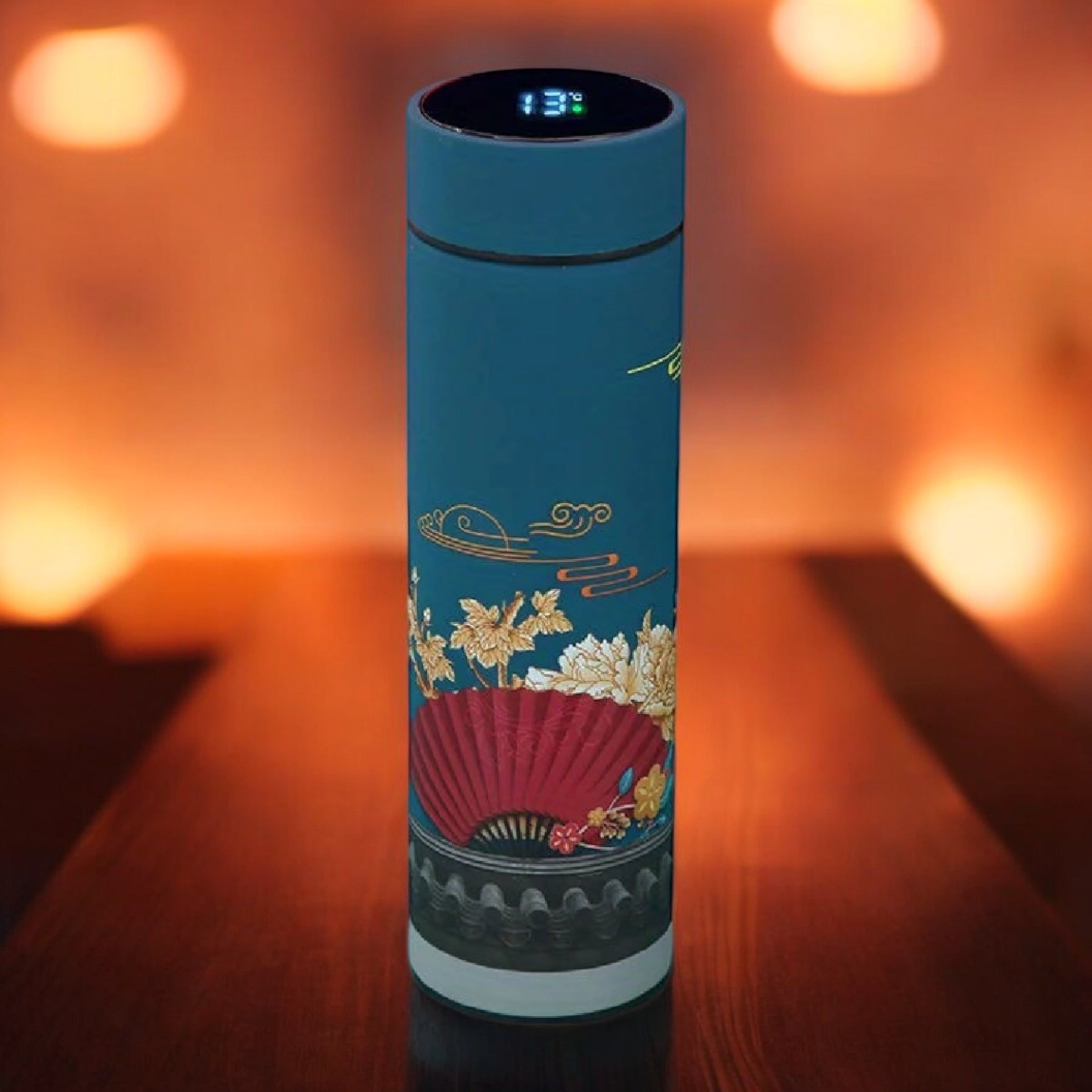 Borraccia termica in Acciaio inox stile cinese con Display Temperatura - Thermos Retrò isolante per bevande calde e fredde