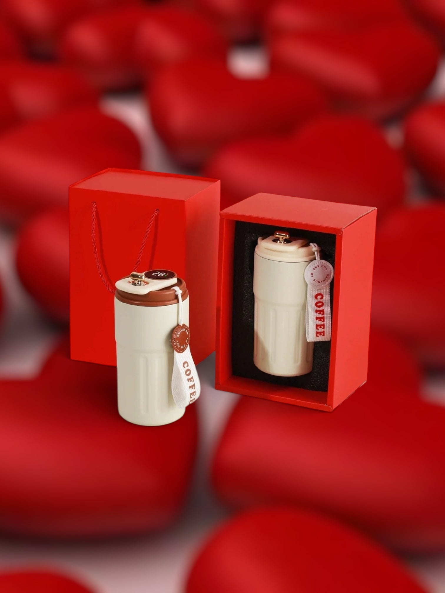 Tazza Termica da Viaggio in Acciaio inox , con Display LED, Antigoccia e Portatile, Idea Regalo