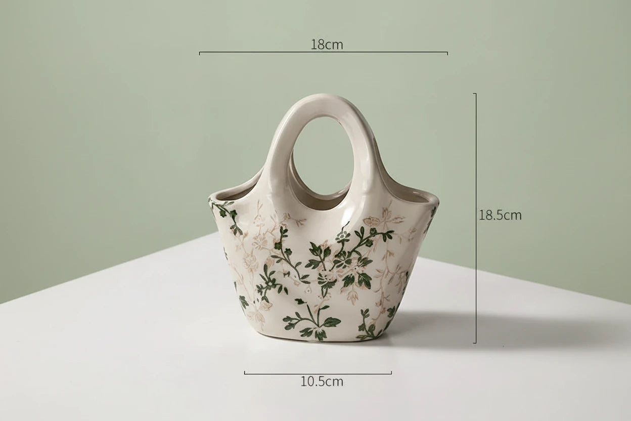 Vaso in Ceramica Stile Francese Retrò – Vaso Decorativo Pastorale per Fiori e Piante, Design Creativo per Soggiorno
