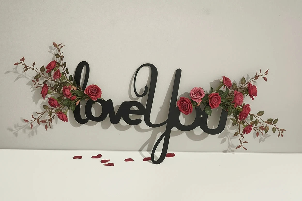 “LOVE YOU” Arte murale in metallo – Ornamenti decorativi minimalisti per la casa, cucina, bar e ufficio, insegne decorative da appendere, decorazione estetica per ambienti