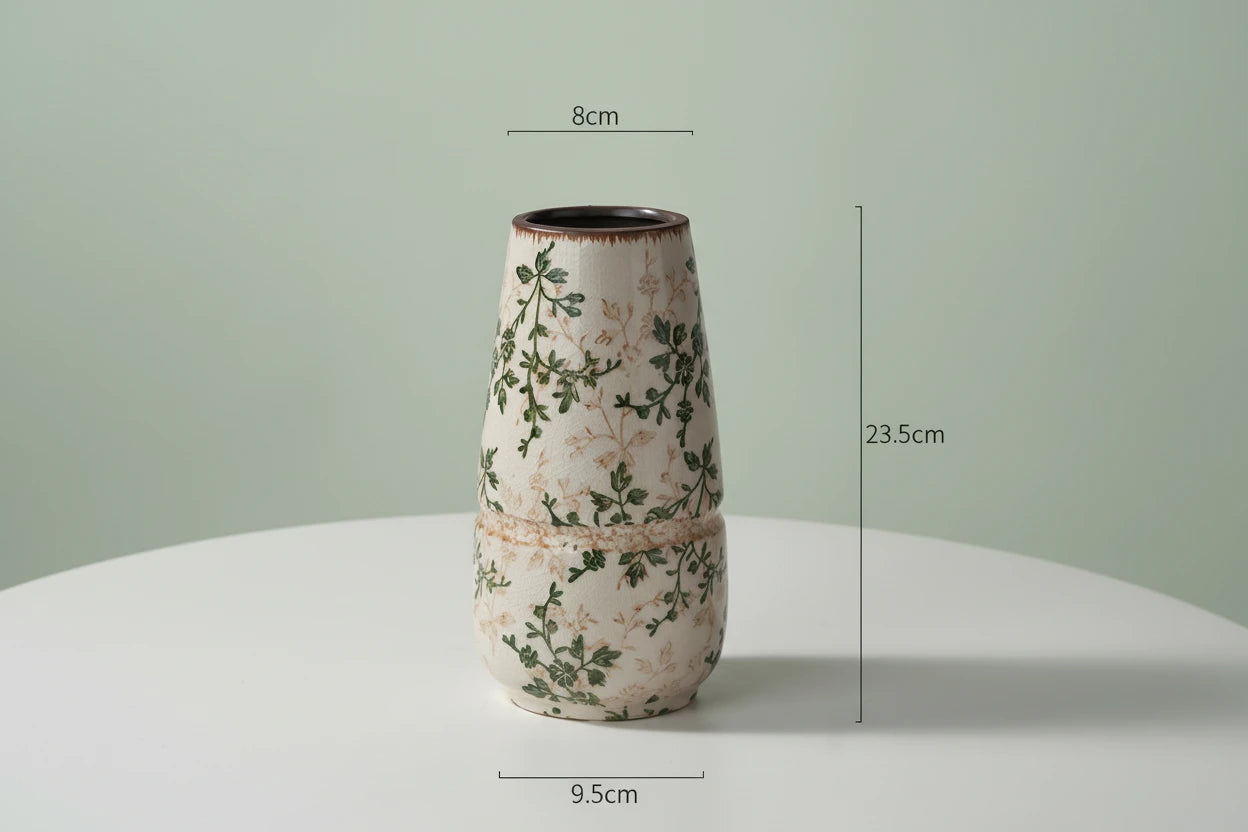 Vaso in Ceramica Stile Francese Retrò – Vaso Decorativo Pastorale per Fiori e Piante, Design Creativo per Soggiorno