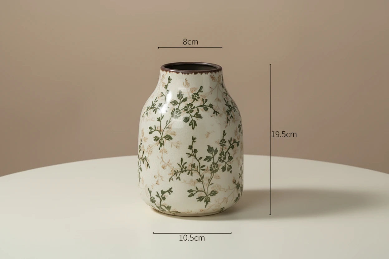 Vaso in Ceramica Stile Francese Retrò – Vaso Decorativo Pastorale per Fiori e Piante, Design Creativo per Soggiorno