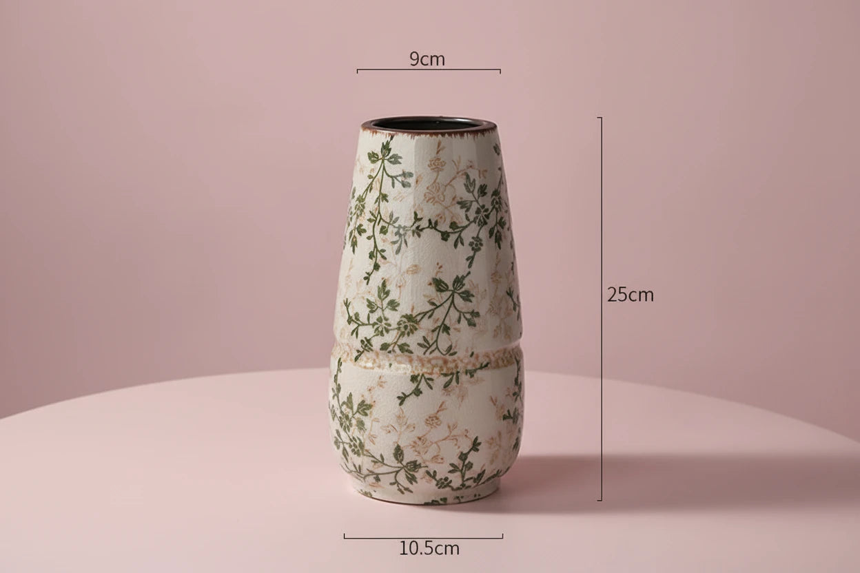 Vaso in Ceramica Stile Francese Retrò – Vaso Decorativo Pastorale per Fiori e Piante, Design Creativo per Soggiorno