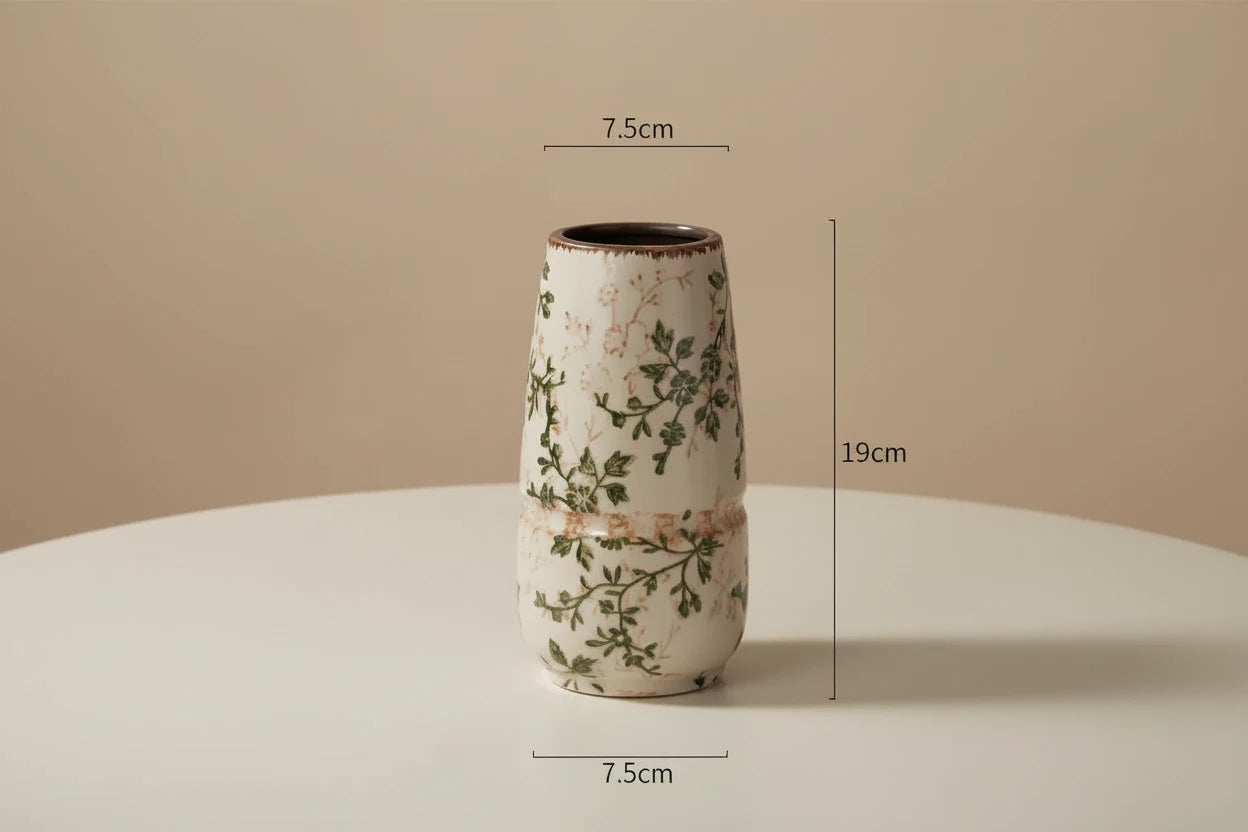 Vaso in Ceramica Stile Francese Retrò – Vaso Decorativo Pastorale per Fiori e Piante, Design Creativo per Soggiorno